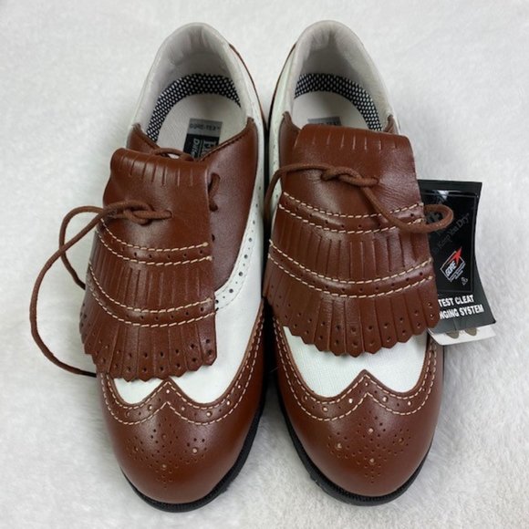 Etonic Womens Difference 2000 Gore Tex Slip On Brown White Golf Shoes Size 6.5 M - Picture 1 of 7